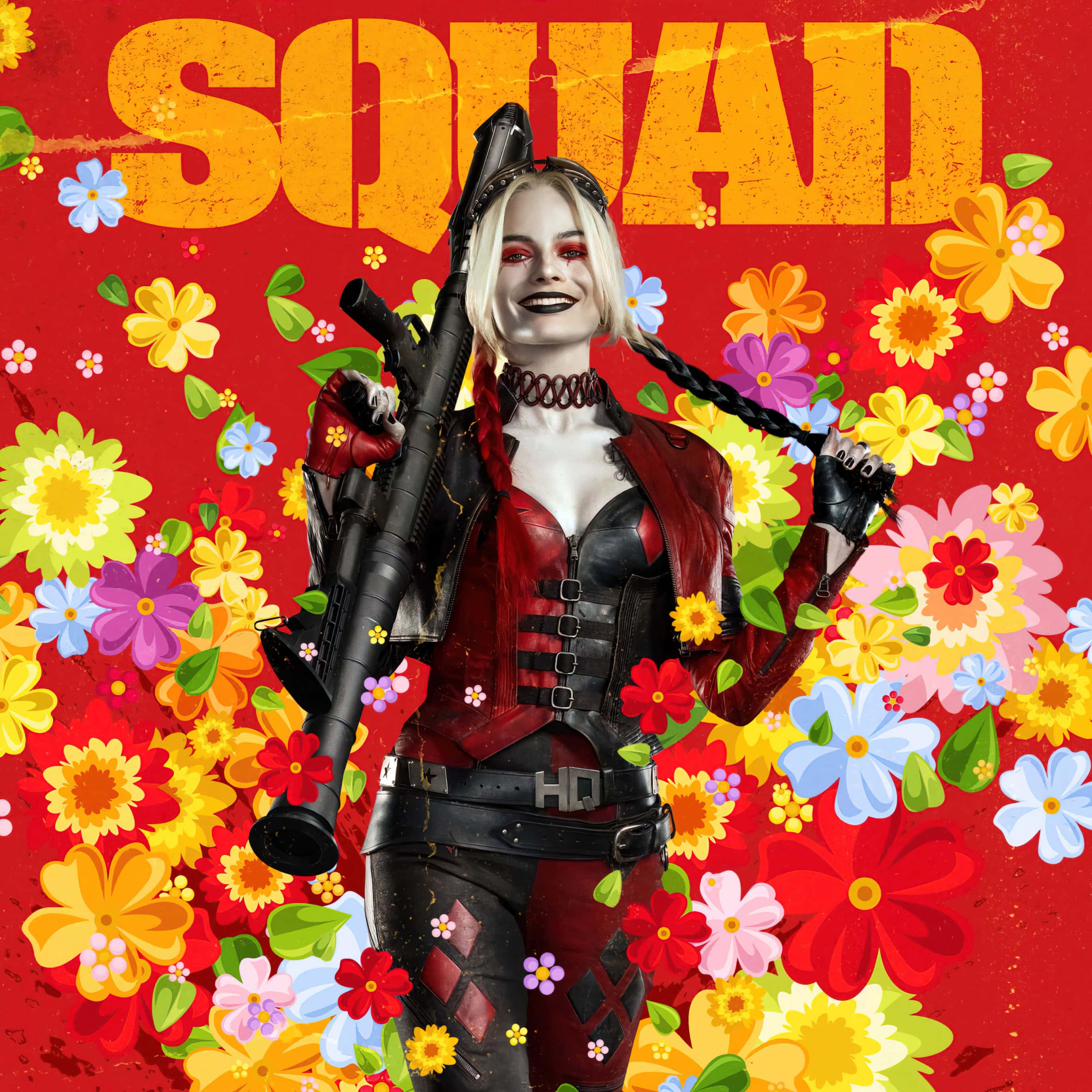 Margot Robbie, Harley Quinn, rifle, 2K Desktop Wallpaper