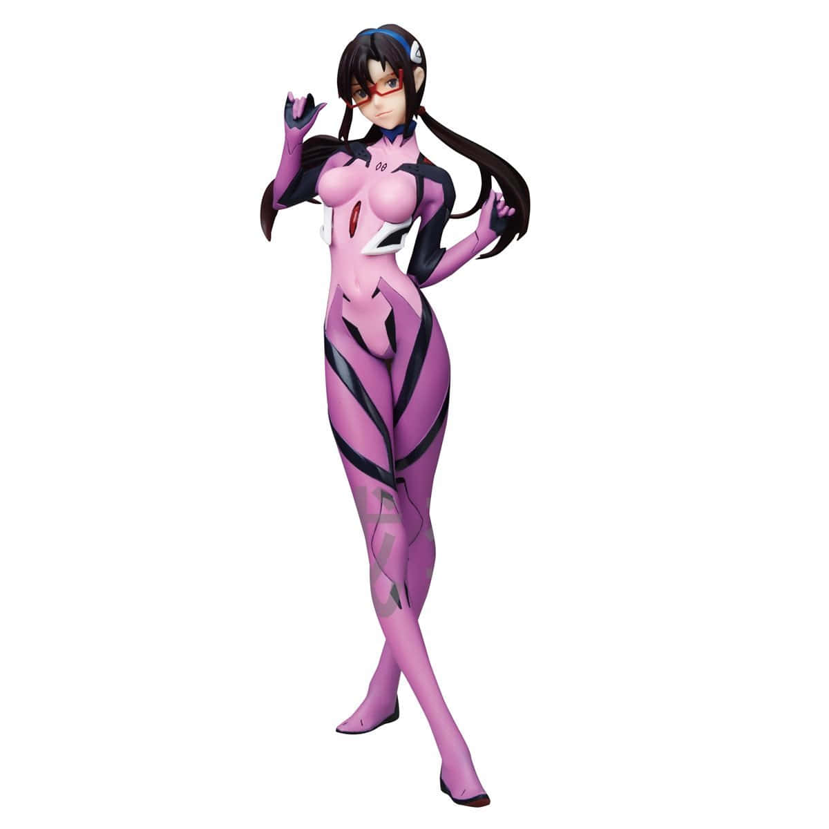 Mari Illustrious Makinami, pink and black bodysuit, red glasses, SD Desktop Wallpaper