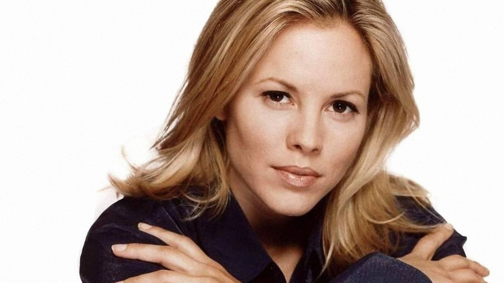Maria Bello, blonde hair, dark eyes, Full HD Desktop Wallpaper