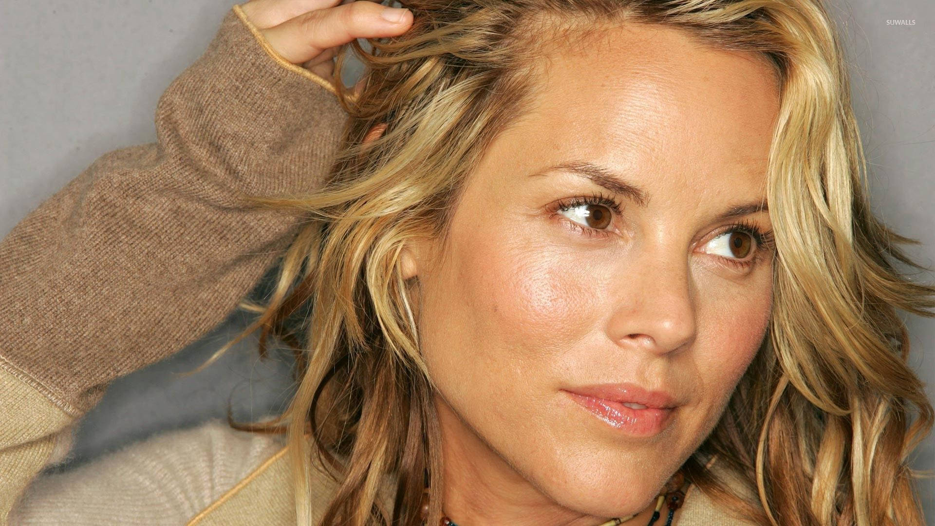 Maria Bello, blonde, close-up portrait, Full HD Desktop Wallpaper