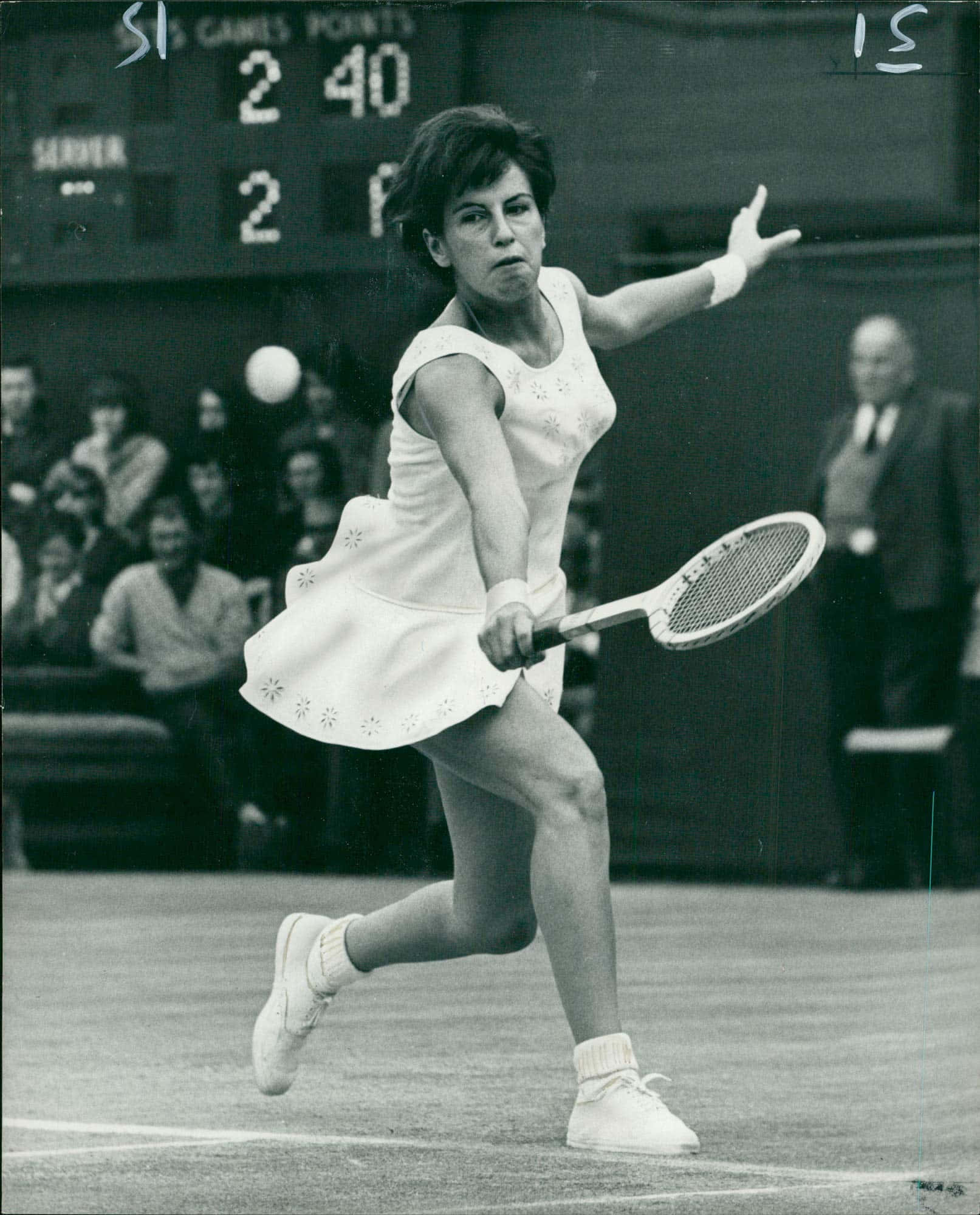 Maria Bueno, tennis player, mid-swing, Full HD Phone Wallpaper