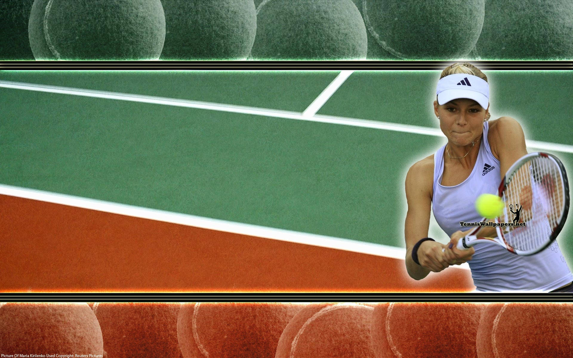 Maria Kirilenko, white gear, yellow ball, Full HD Desktop Wallpaper