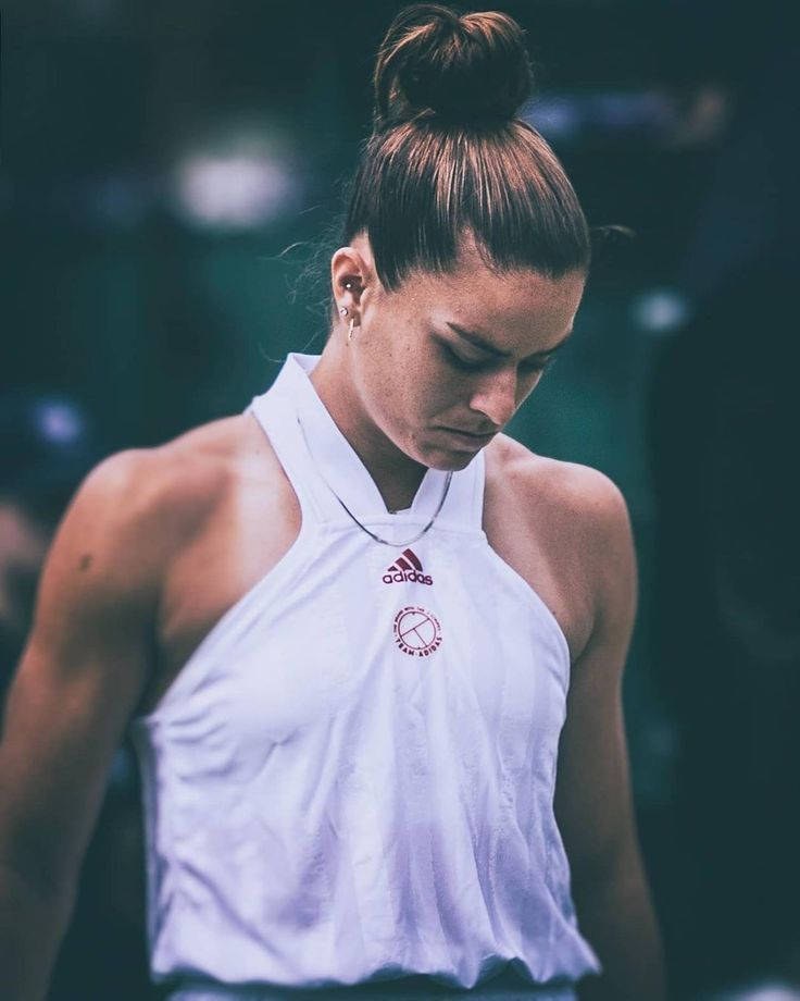 Maria Sakkari, adidas, white adidas top, SD Phone Wallpaper