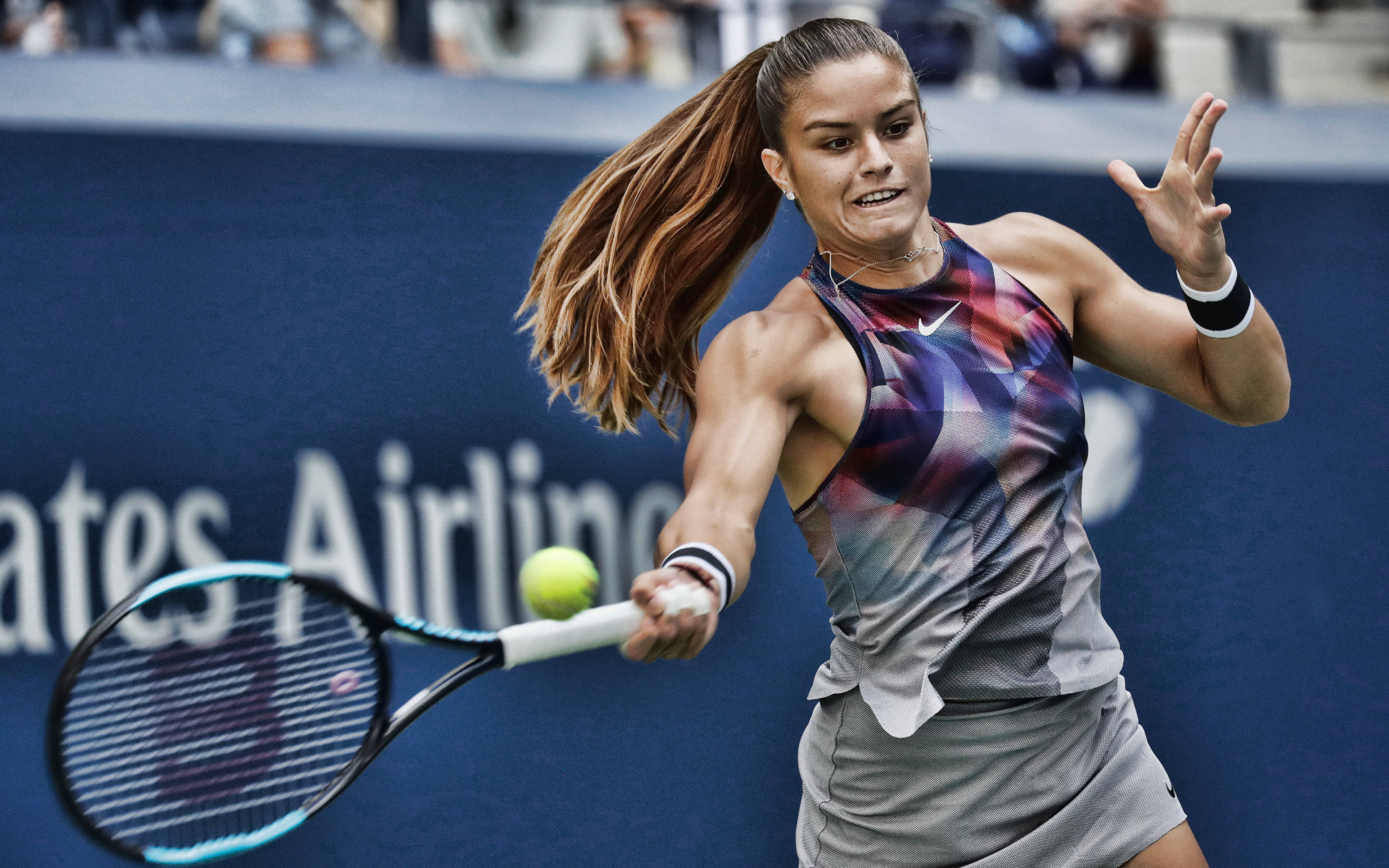 Maria Sakkari, tennis player, racket, 4K Desktop Wallpaper