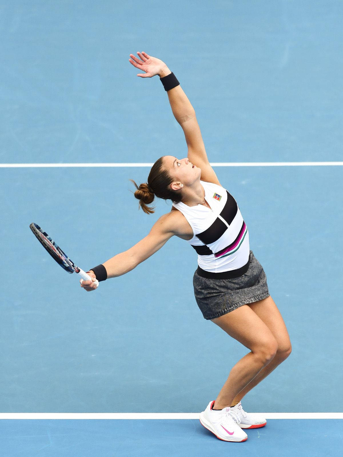 Maria Sakkari, tennis ball, serve, HD Phone Wallpaper