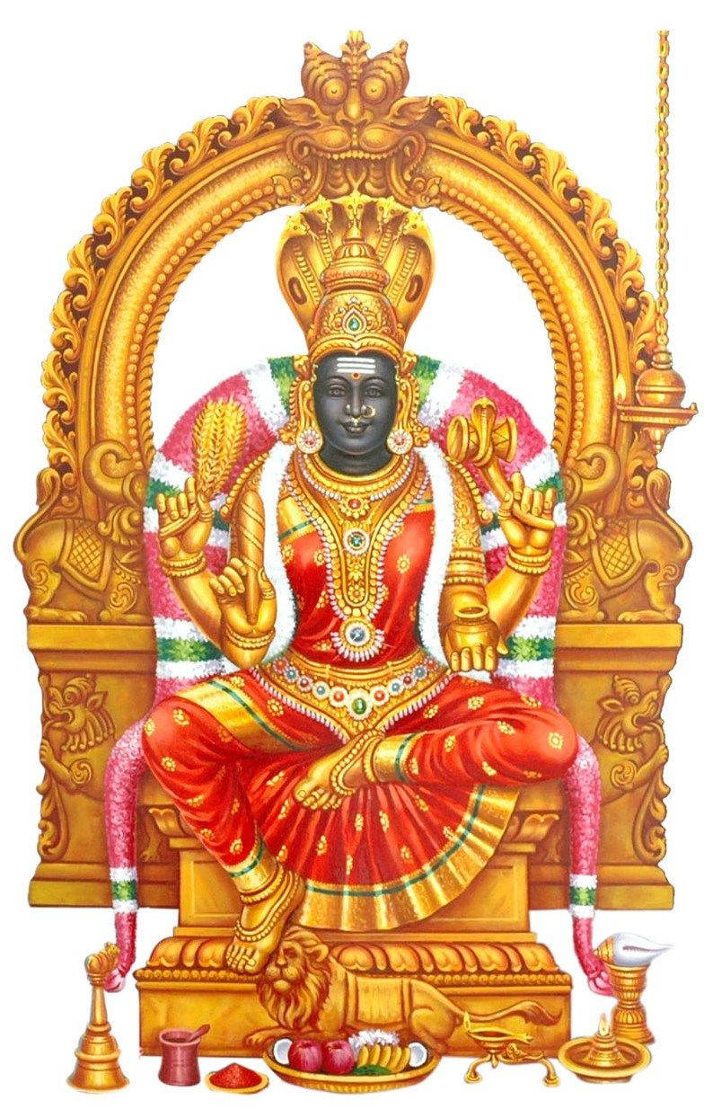 Mariamman, golden throne, intricate carvings, SD Phone Wallpaper