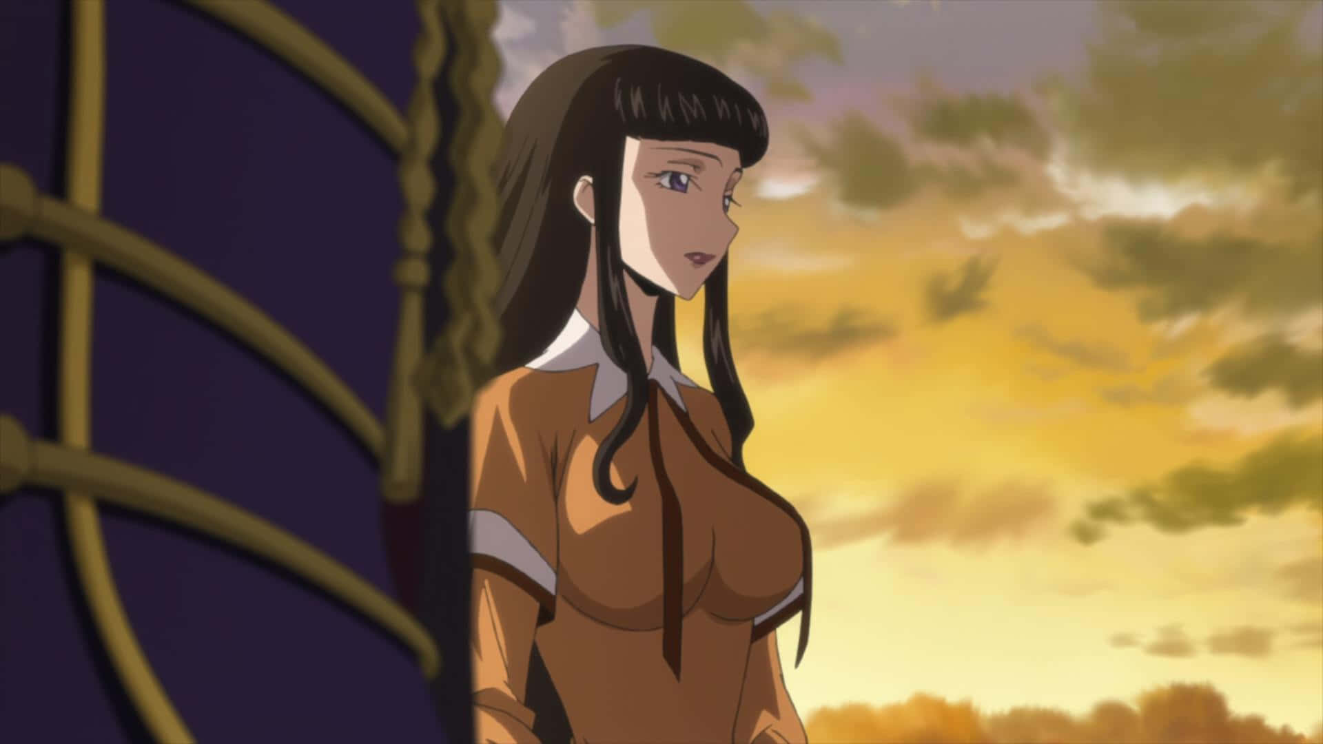Marianne Vi Britannia, anime portrait, golden sunset sky, Full HD Desktop Wallpaper
