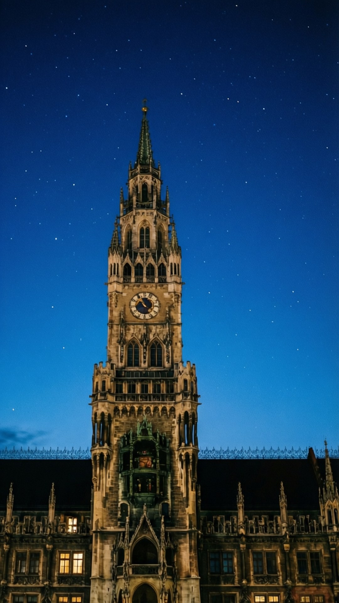 Marienplatz, tower, dusk, Full HD Phone Wallpaper