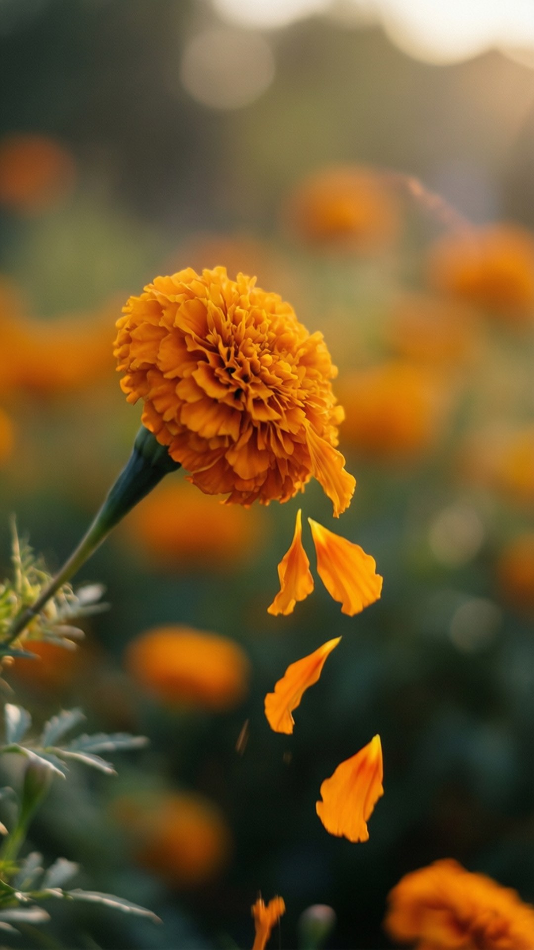 marigold, orange, petals, Full HD Phone Wallpaper