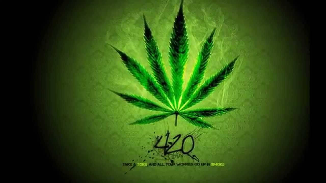 green marijuana leaf, 420, glowing green, HD Desktop Wallpaper