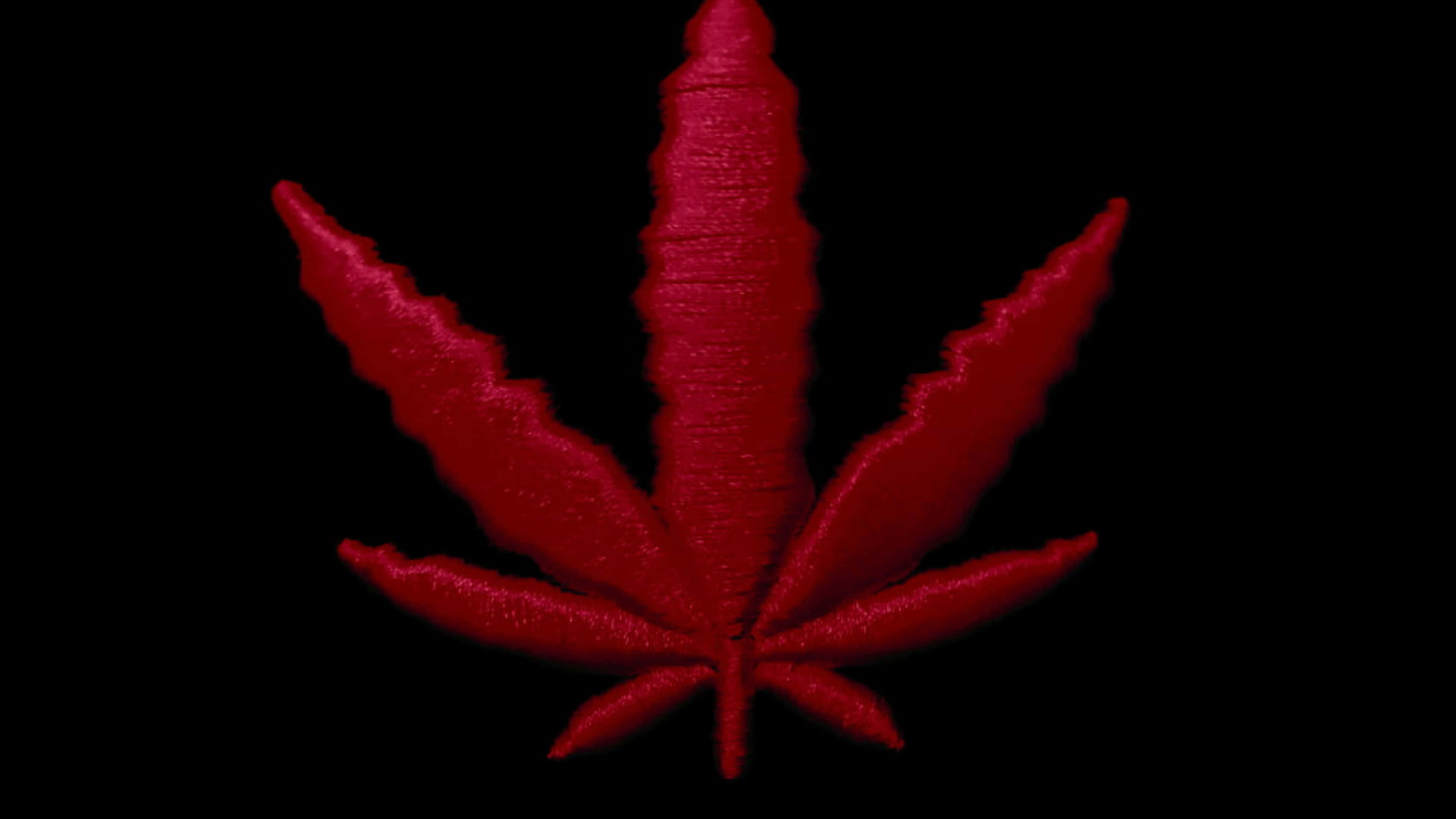 4K, cannabis leaf, red, 4K Desktop Wallpaper