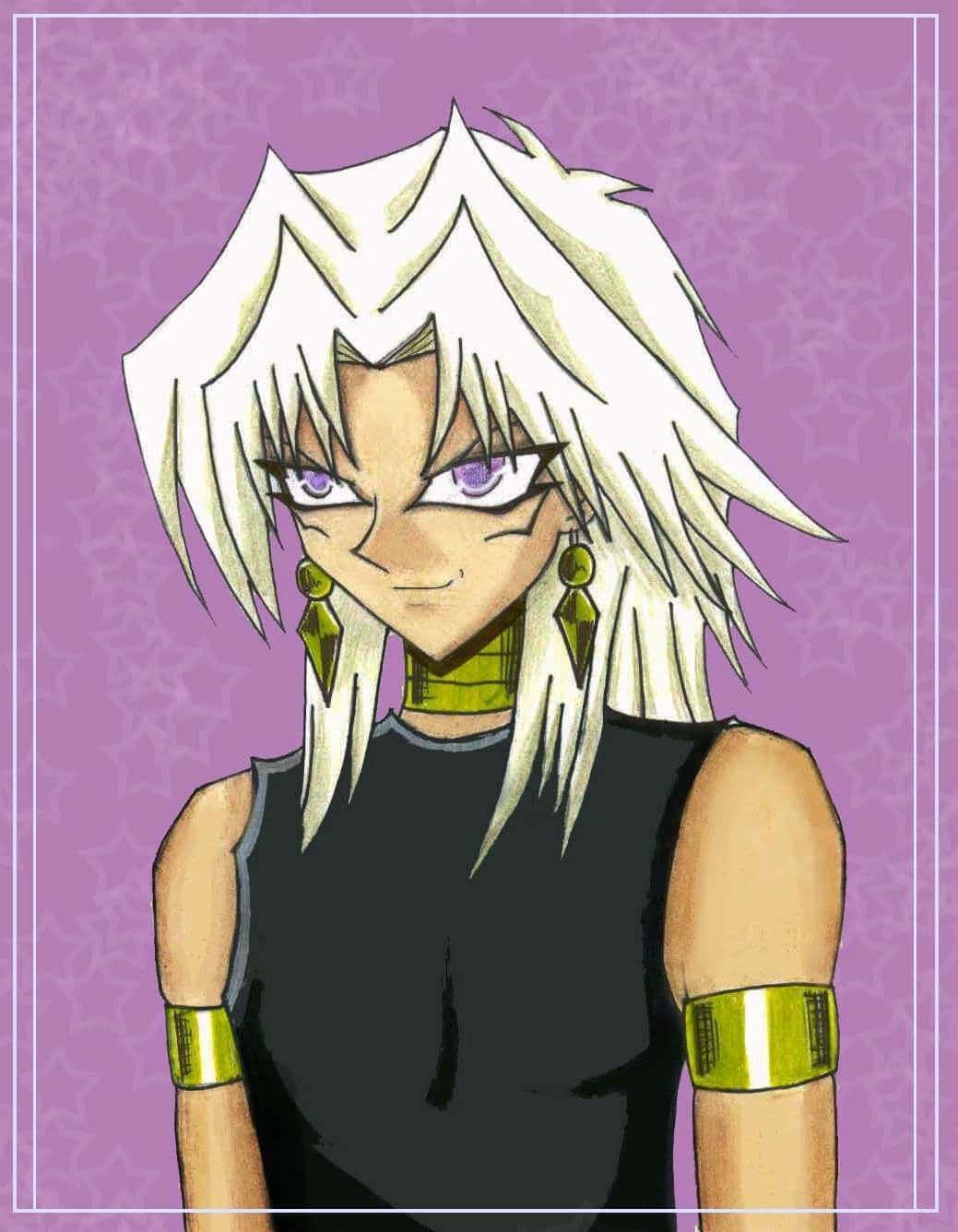 Marik Ishtar, spiky white hair, purple eyes, HD Phone Wallpaper