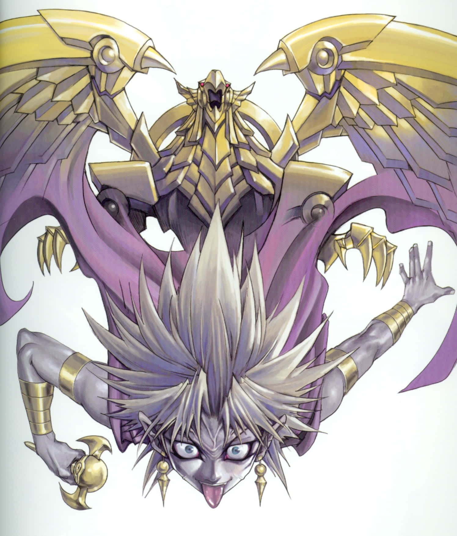 Marik Ishtar, spiky white hair, golden wings, HD Phone Wallpaper