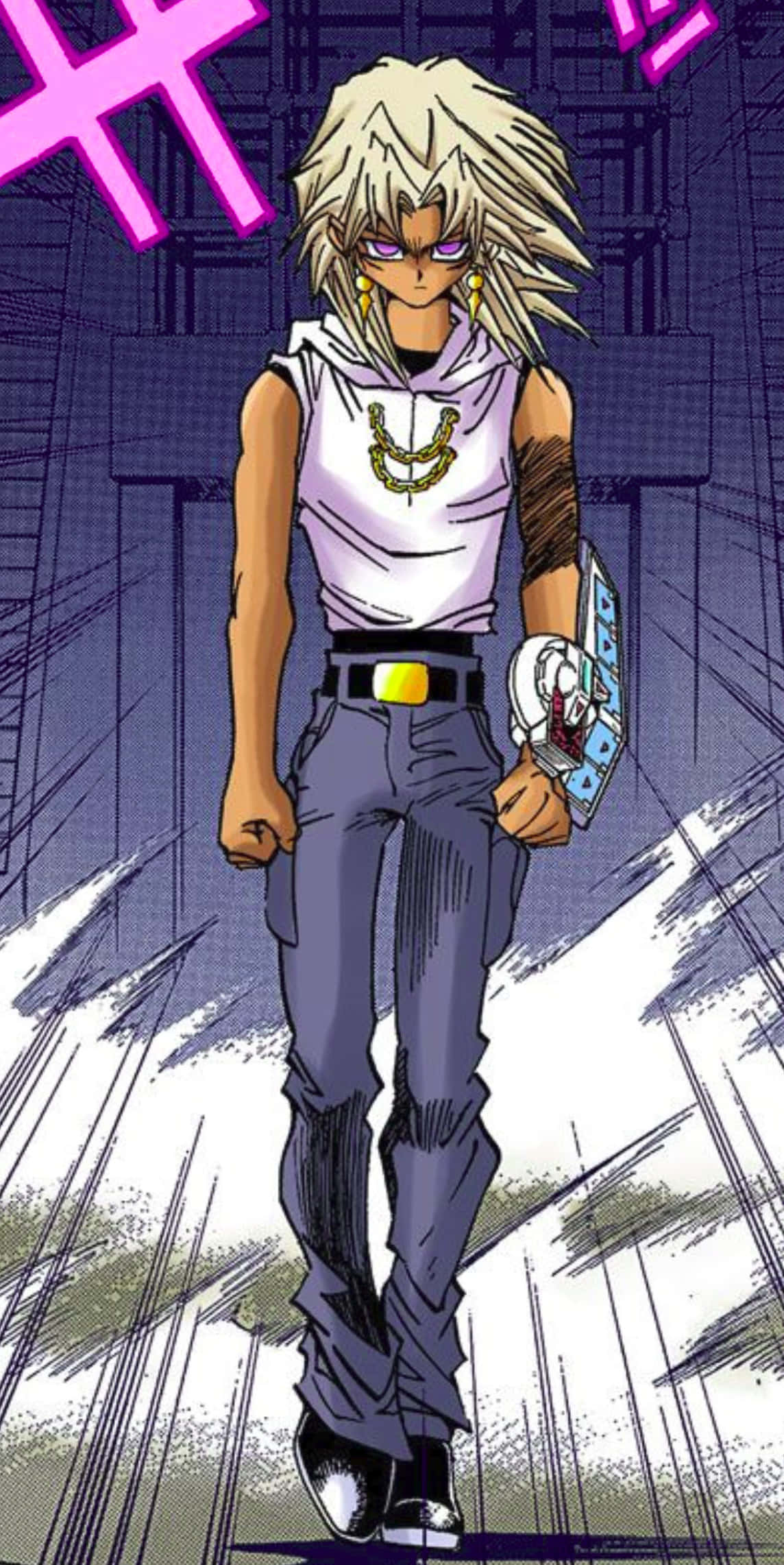 Marik Ishtar, spiky-haired anime character, white top, Full HD Phone Wallpaper