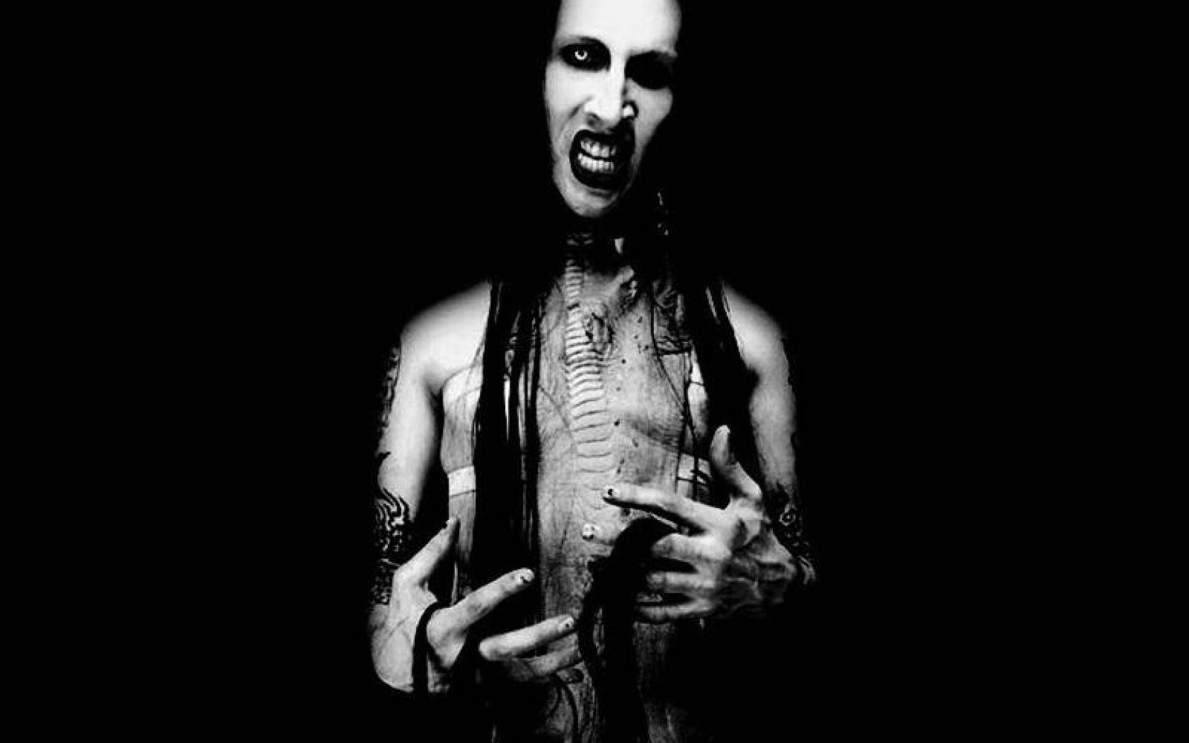 Marilyn Manson, dreadlocks, black and white makeup, HD Desktop Wallpaper