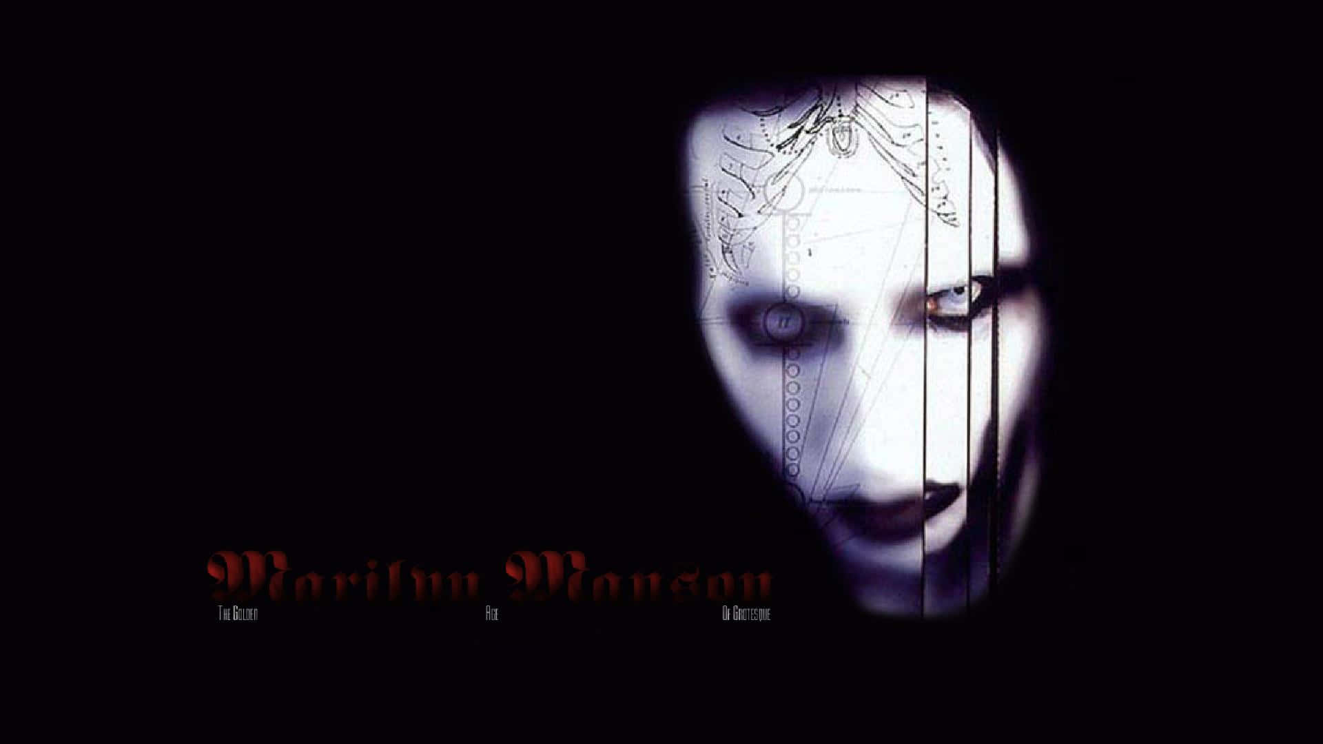 Marilyn Manson, geometric patterns, dark shadows, Full HD Desktop Wallpaper