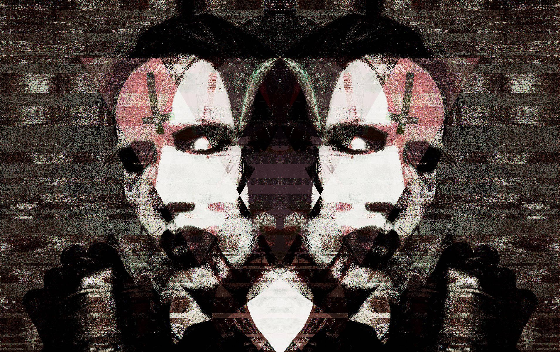 Marilyn Manson, glitch-art, symmetrical face, HD Desktop Wallpaper