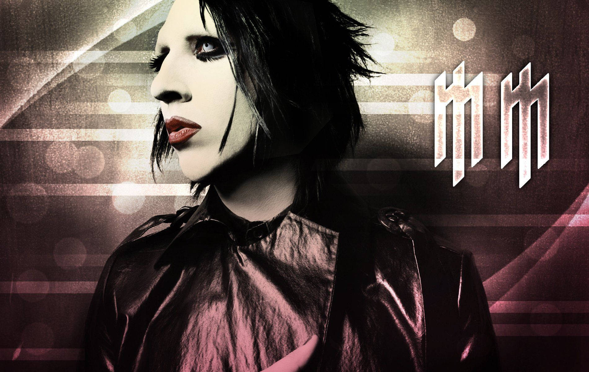 Marilyn Manson, pale makeup, dark hair, HD Desktop Wallpaper