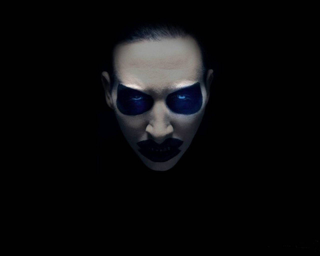 Marilyn Manson, glowing blue eyes, dark makeup, HD Desktop Wallpaper