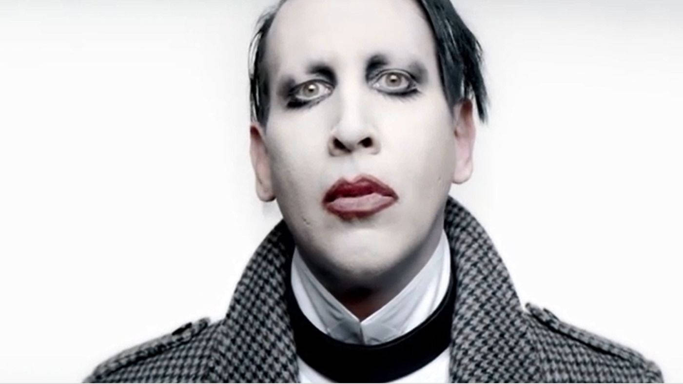 Marilyn Manson, pale makeup, dark eye makeup, HD Desktop Wallpaper