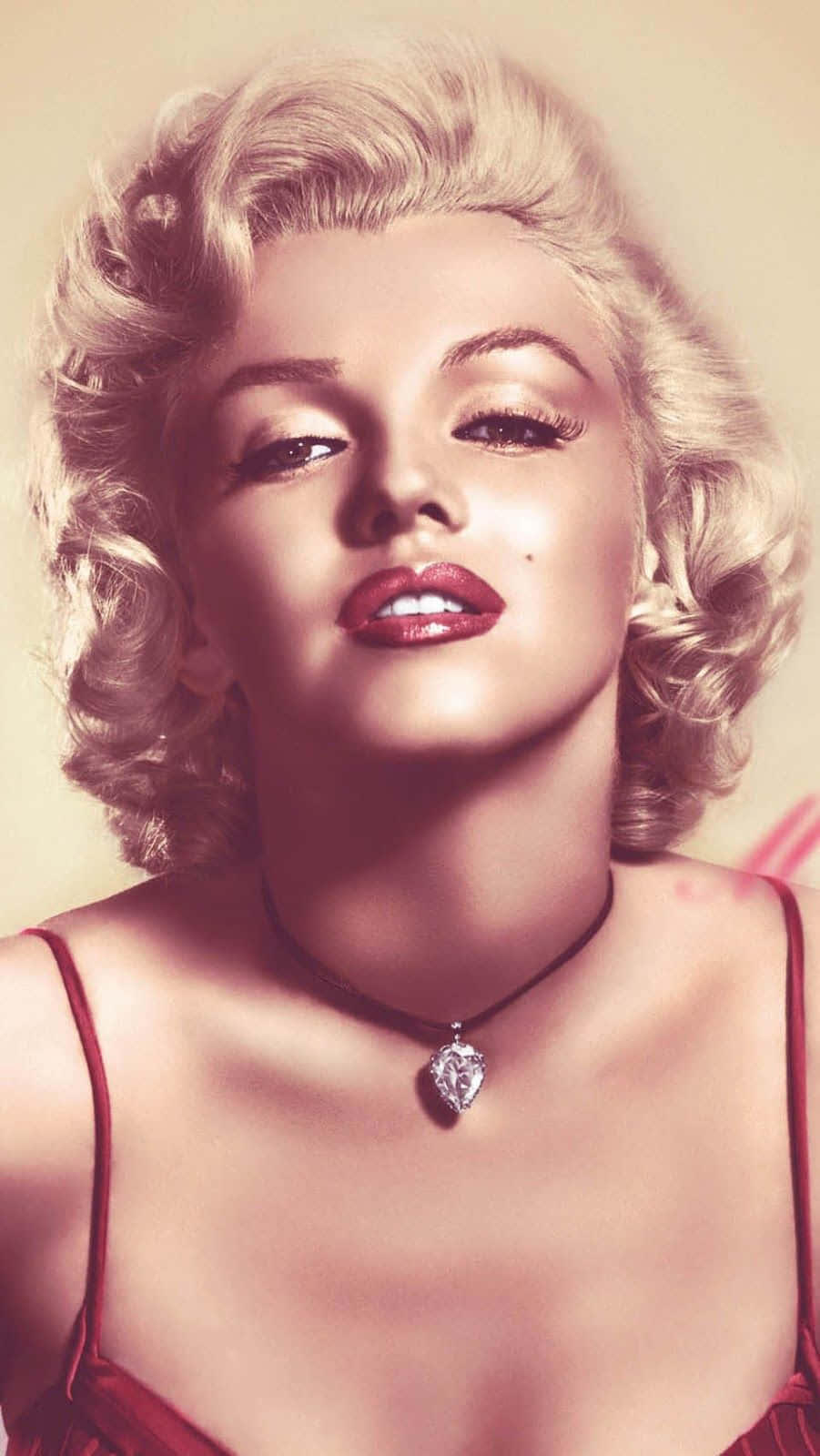 Marilyn Monroe, blonde curls, red lips, HD Phone Wallpaper
