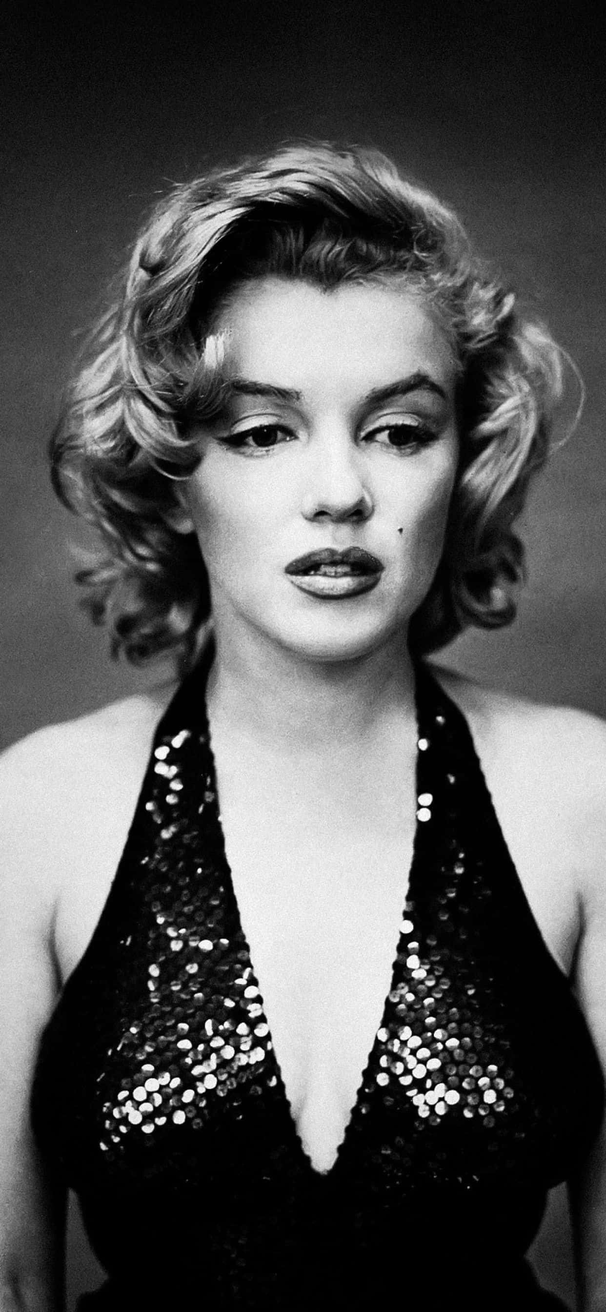 Marilyn Monroe, iPhone, black sequined halter top, 2K Phone Wallpaper