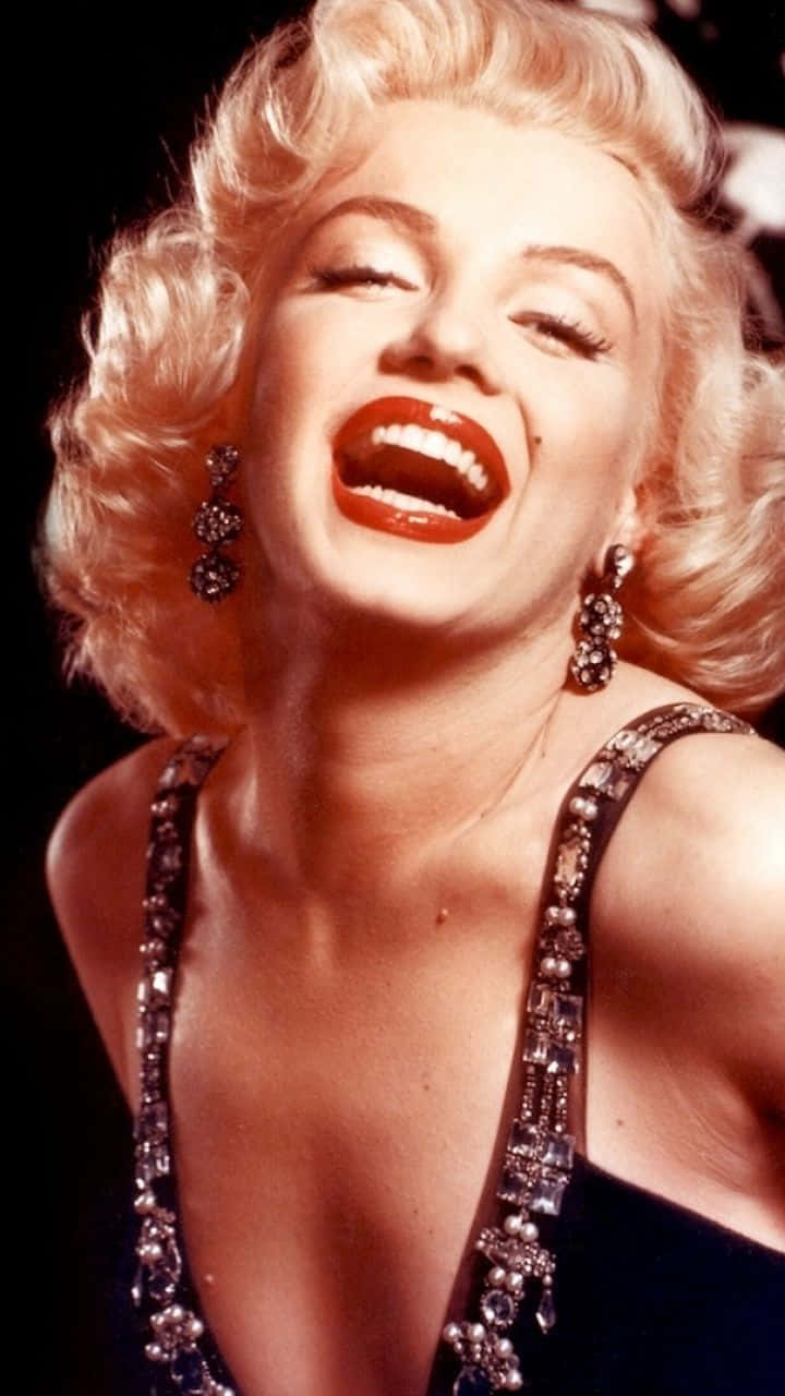 Marilyn Monroe, iPhone, bright red lips, HD Phone Wallpaper