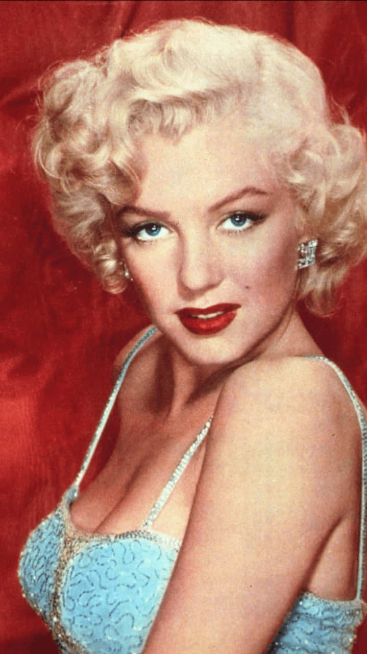 Marilyn Monroe, iPhone, sparkling blue dress, HD Phone Wallpaper