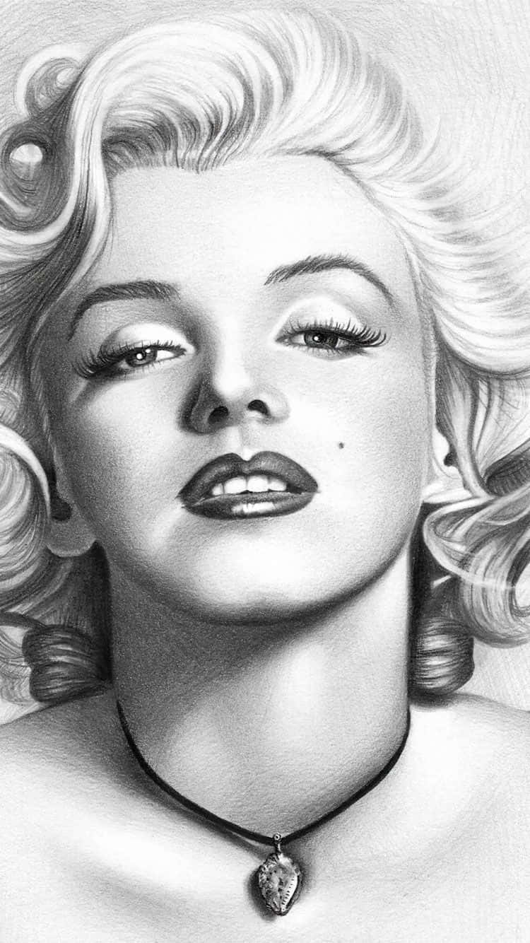 Marilyn Monroe, iPhone, pencil sketch, HD Phone Wallpaper