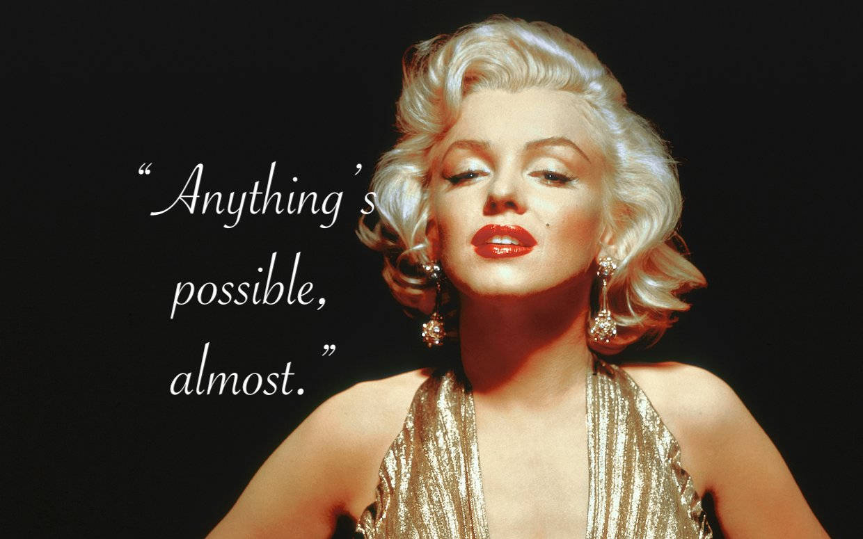 Marilyn Monroe, gold dress, bold red lips, SD Desktop Wallpaper