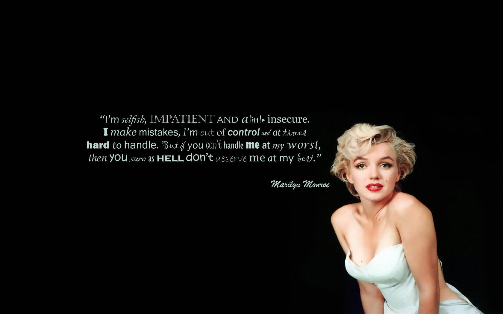 Marilyn Monroe, white dress, black background, HD Desktop Wallpaper