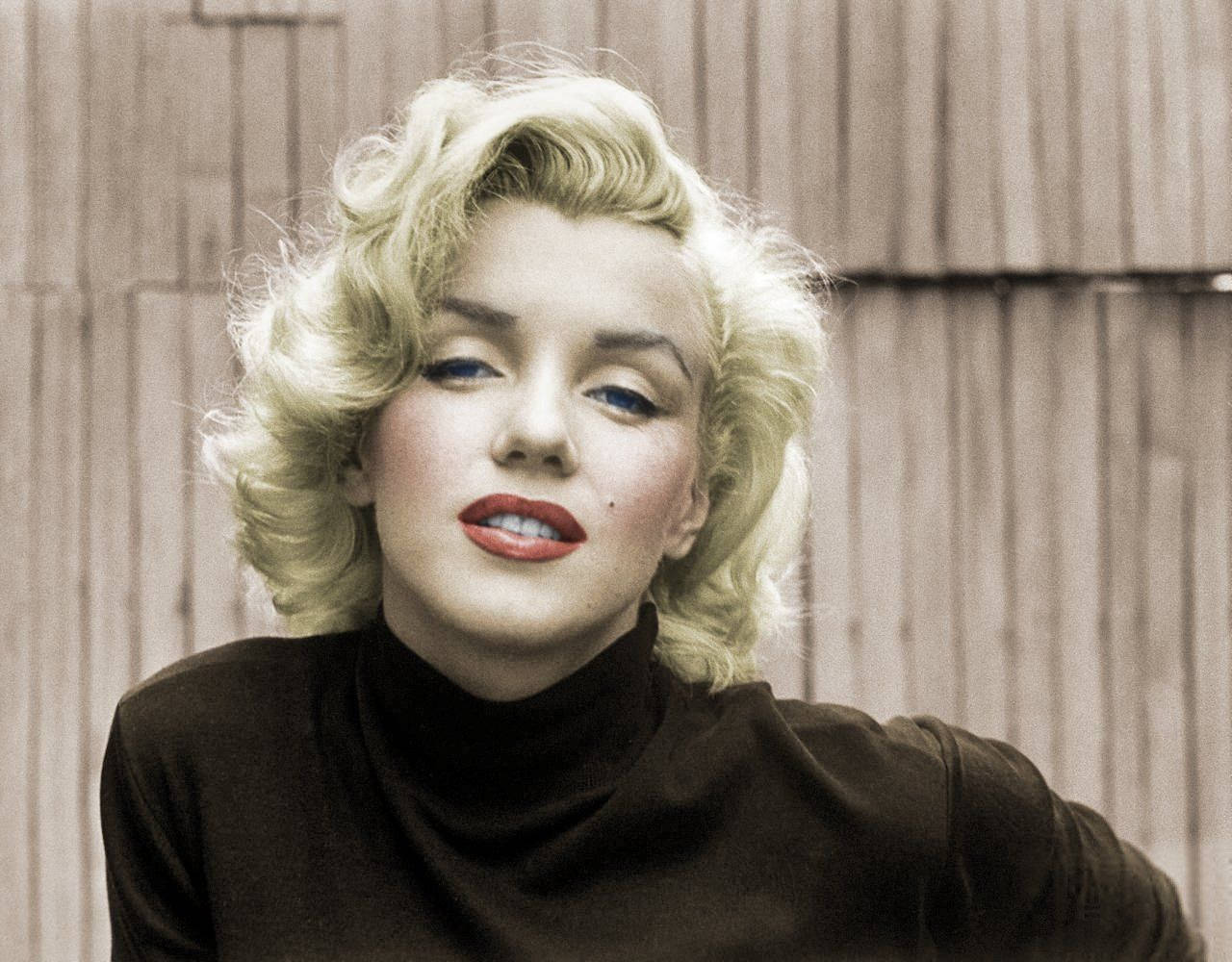 Marilyn Monroe, blonde curls, red lips, HD Desktop Wallpaper