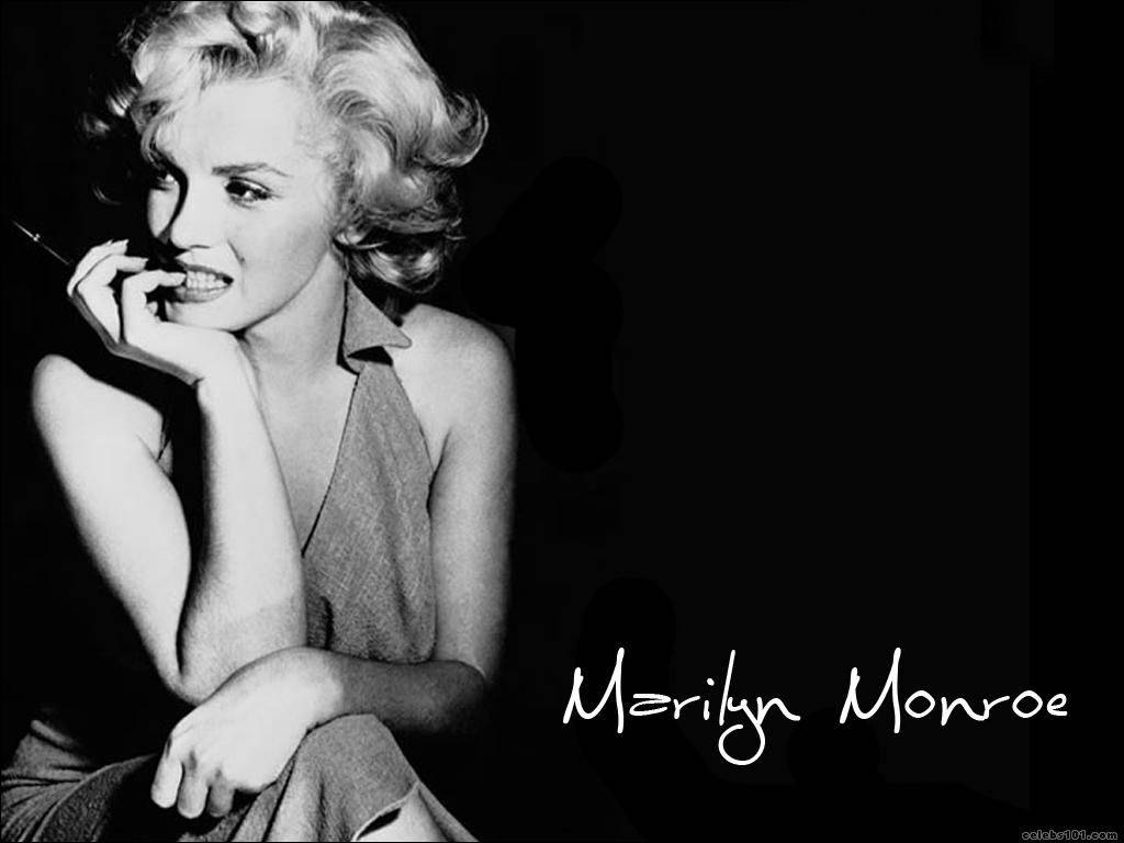 Marilyn Monroe, black and white portrait, cigarette, SD Desktop Wallpaper