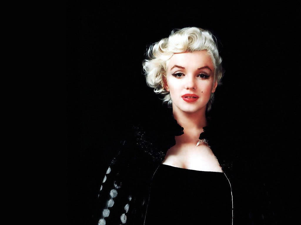 Marilyn Monroe, platinum curls, bold red lips, SD Desktop Wallpaper