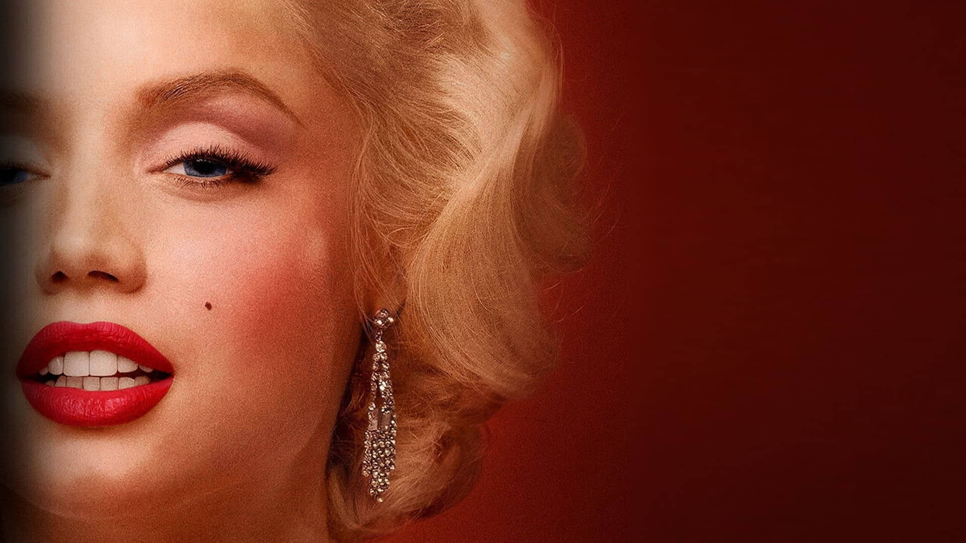 Marilyn Monroe, blonde curls, red lips, Full HD Desktop Wallpaper