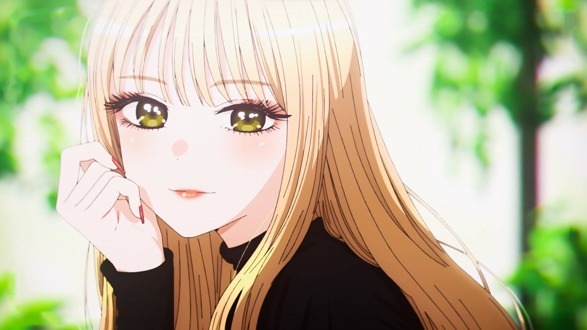 Marin Kitagawa, long blonde hair, golden eyes, Full HD Desktop Wallpaper