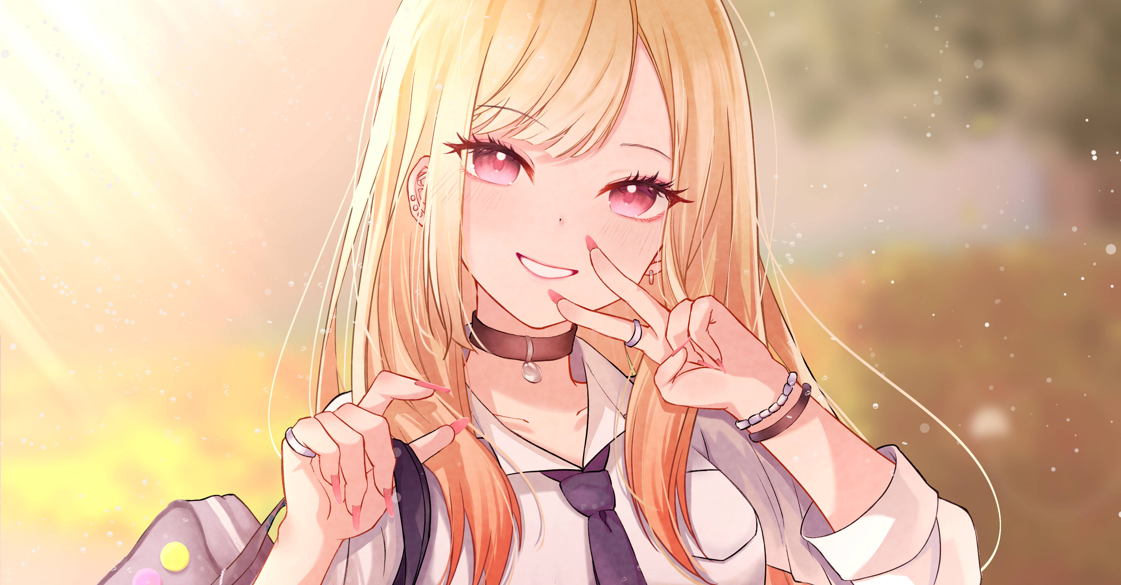 Marin Kitagawa, golden hour, blonde hair, 2K Desktop Wallpaper