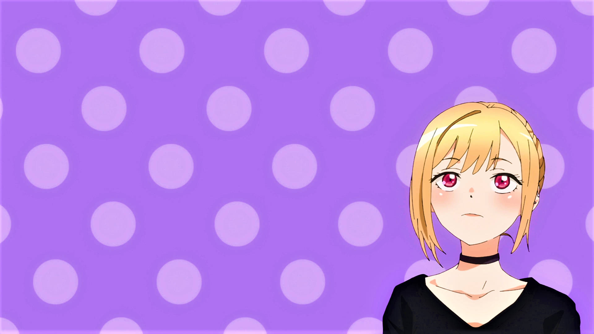 Marin Kitagawa, polka dots, purple, Full HD Desktop Wallpaper