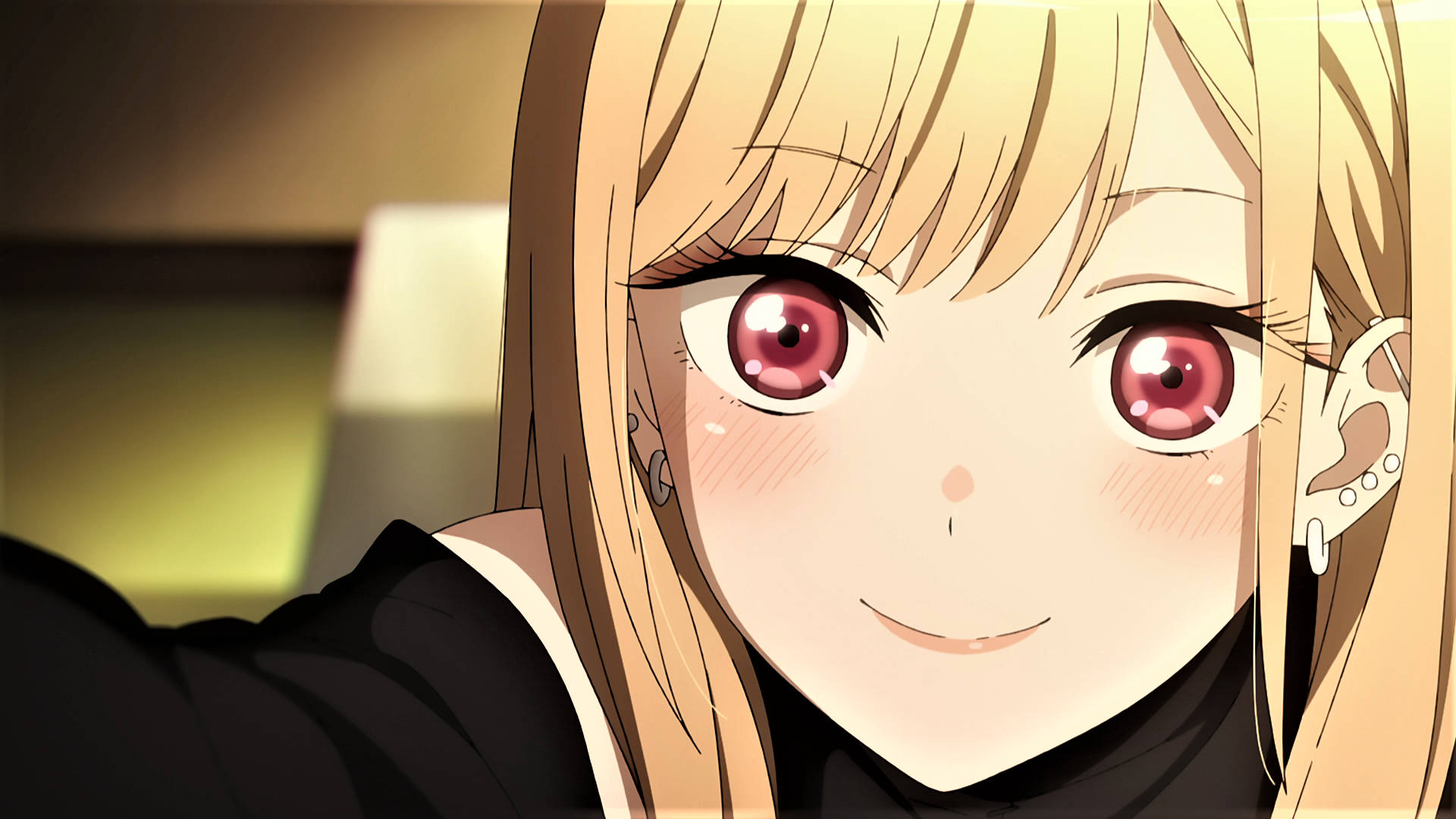 Marin Kitagawa, blonde hair, pink eyes, Full HD Desktop Wallpaper