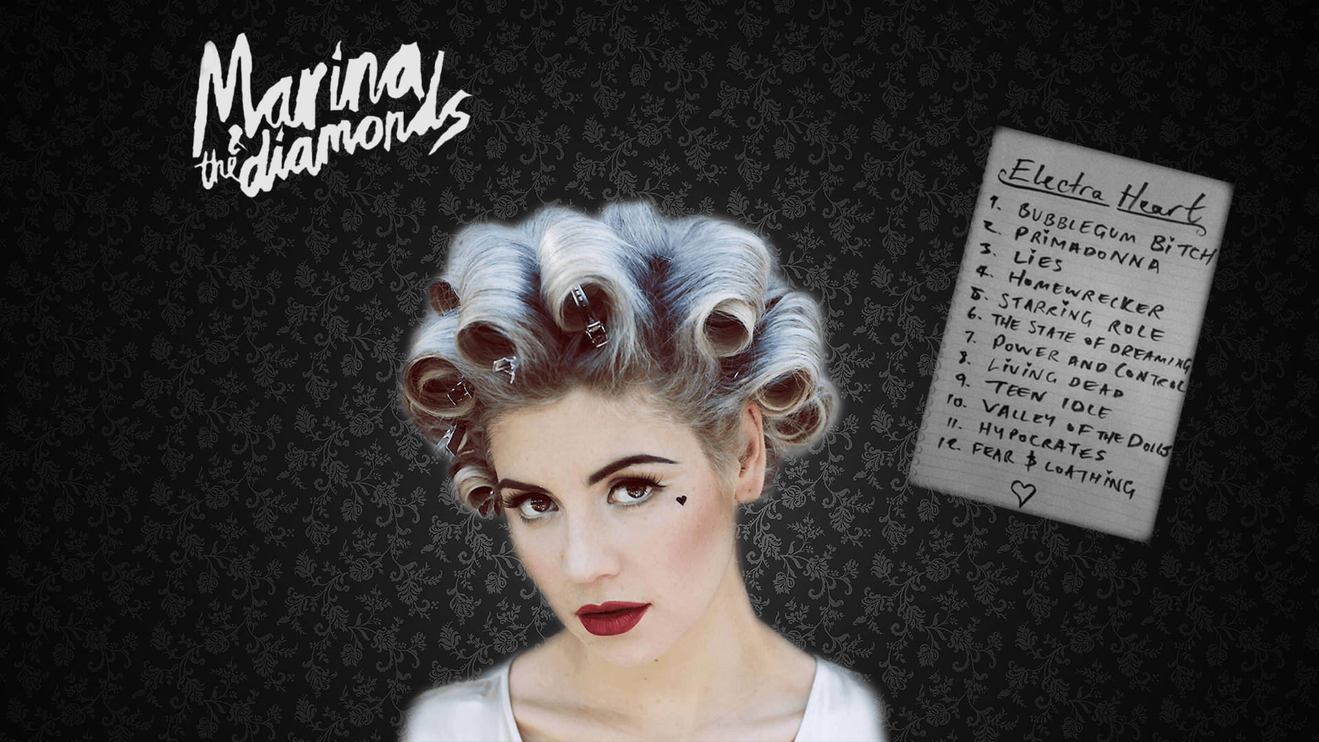 Marina and the diamonds, silver hair, rollers, Full HD Desktop Wallpaper