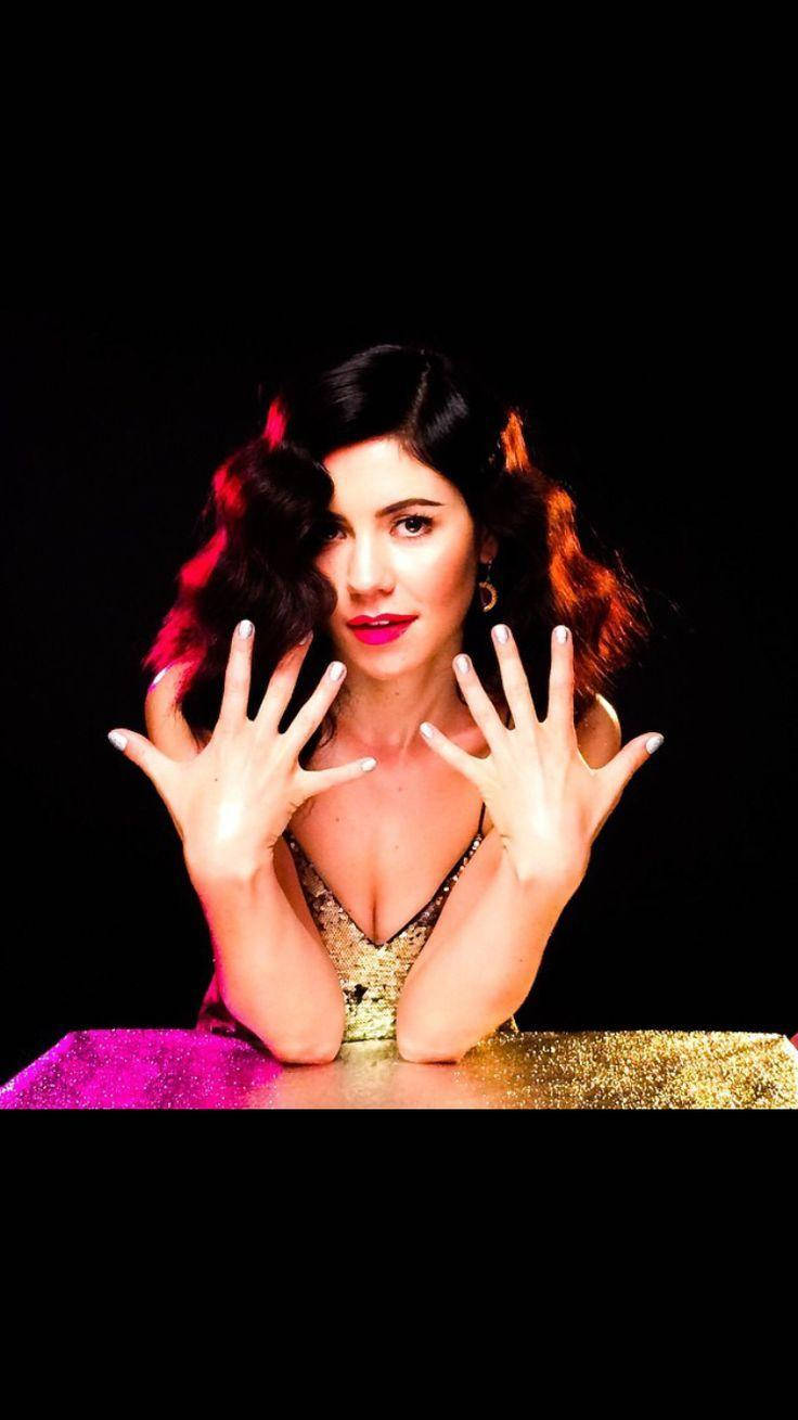 Marina and the diamonds, pink and gold surface, glittering, HD Phone Wallpaper