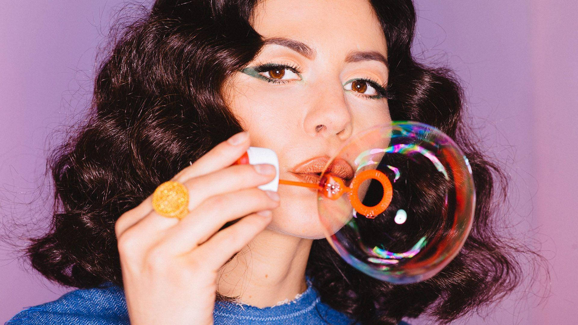 Marina and the diamonds, bubbles, shimmering rainbow bubble, Full HD Desktop Wallpaper