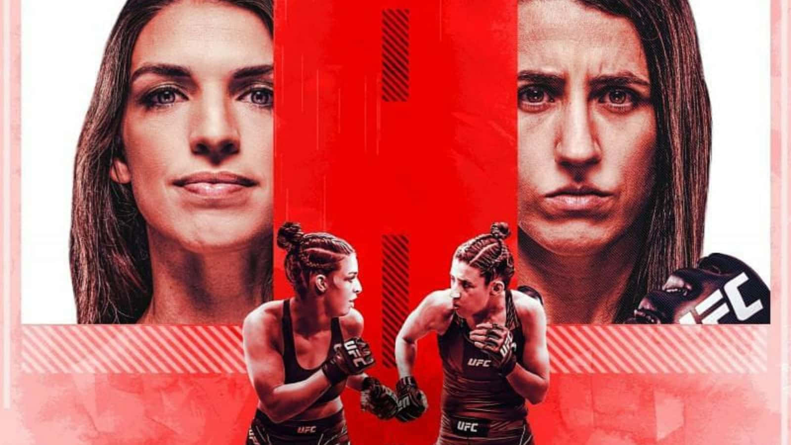 Marina Rodriguez, UFC fighters, red background, HD Desktop Wallpaper