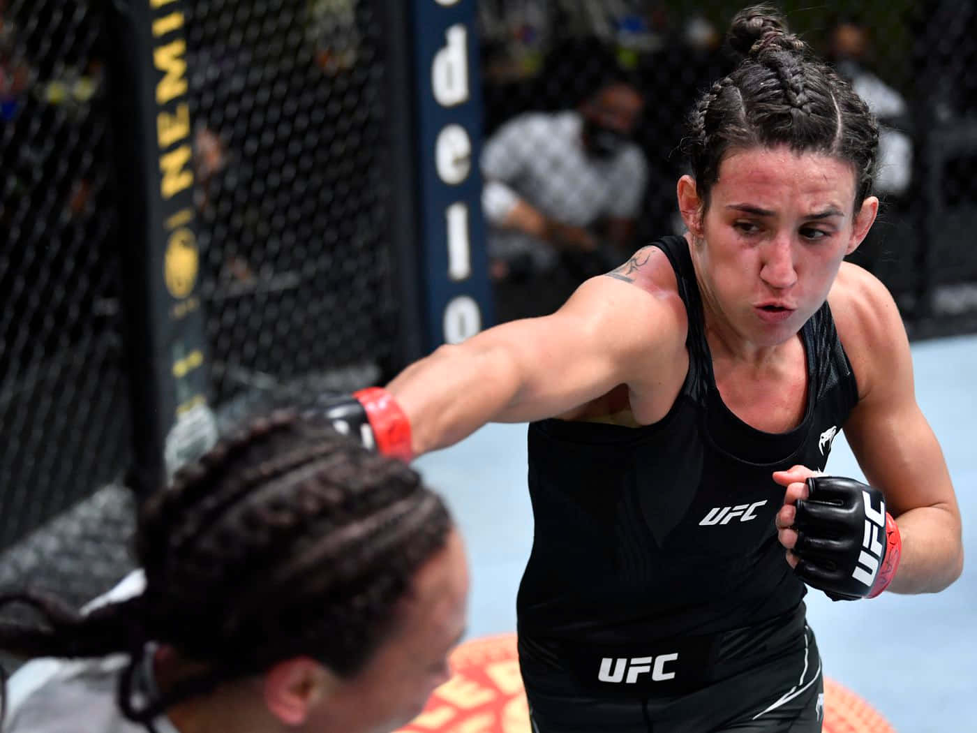 Marina Rodriguez, UFC singlet, octagon cage, HD Desktop Wallpaper