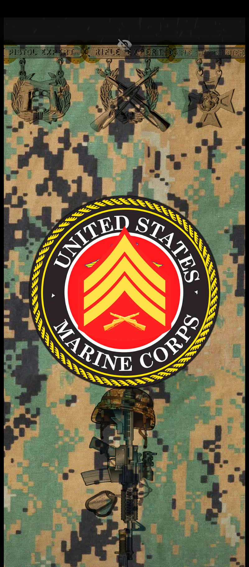U.S. Marine Corps, crossed rifles, helmet, HD Phone Wallpaper