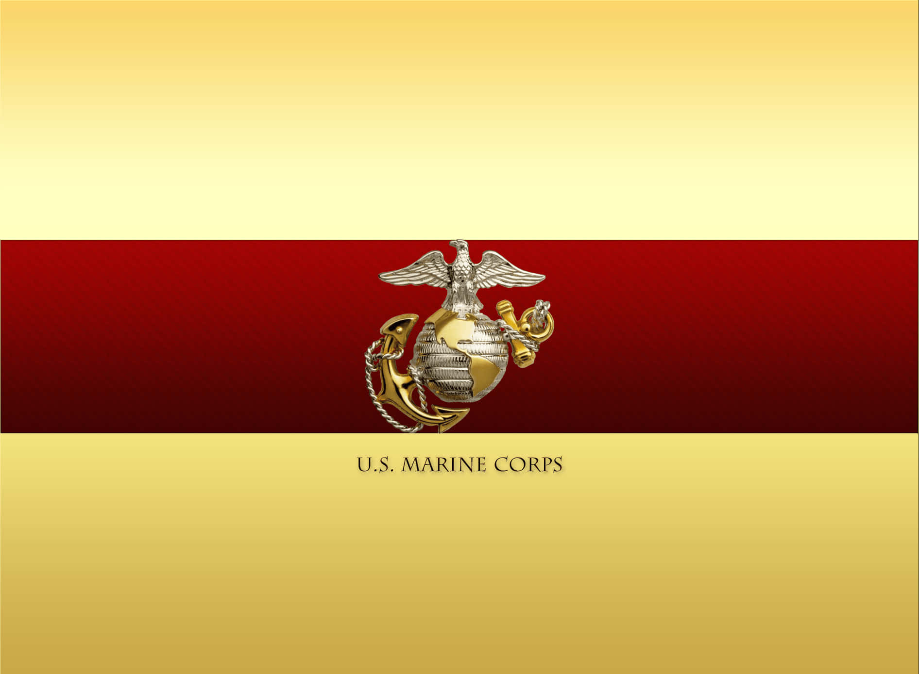 U.S. Marine Corps, emblem, red and gold gradient, HD Desktop Wallpaper