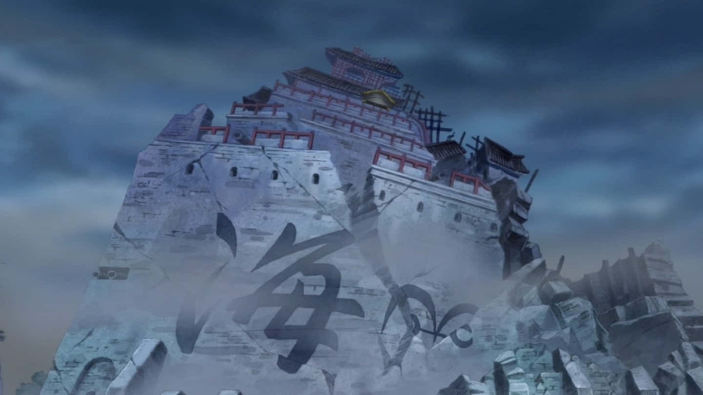 Marineford Aftermath, ancient fortress, red accents, HD Desktop Wallpaper