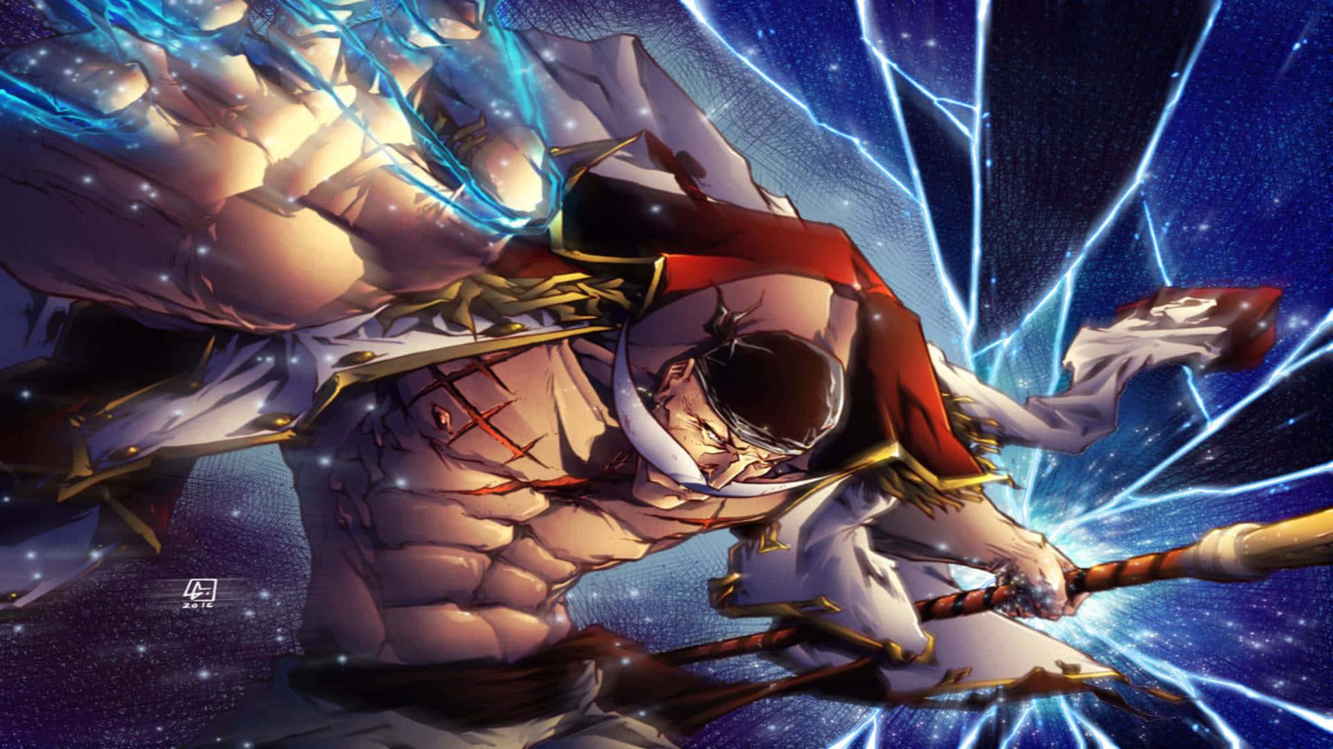 Marineford War, red cape, white armor, Full HD Desktop Wallpaper