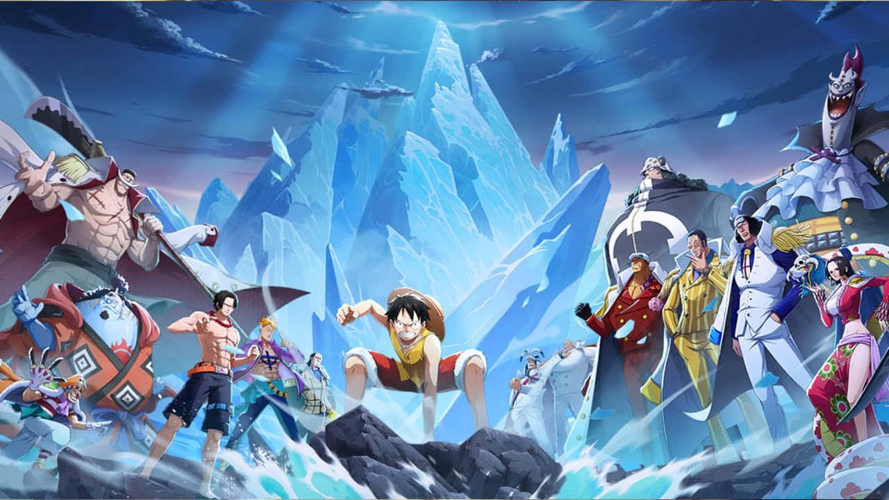 Marineford, icy rocks, blue ice mountain, HD Desktop Wallpaper