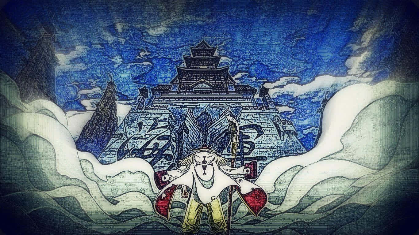 Marineford, stone castle, stormy blue sky, HD Desktop Wallpaper